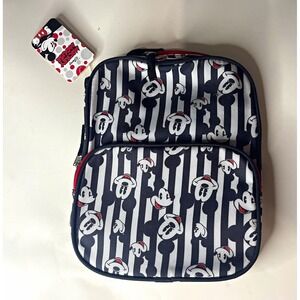 Disney Mickey Mouse Small Striped Shoulder Bag w/ Strap - Black White Red